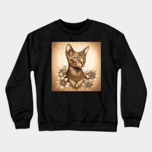 Abyssinian Goddess Cat Crewneck Sweatshirt